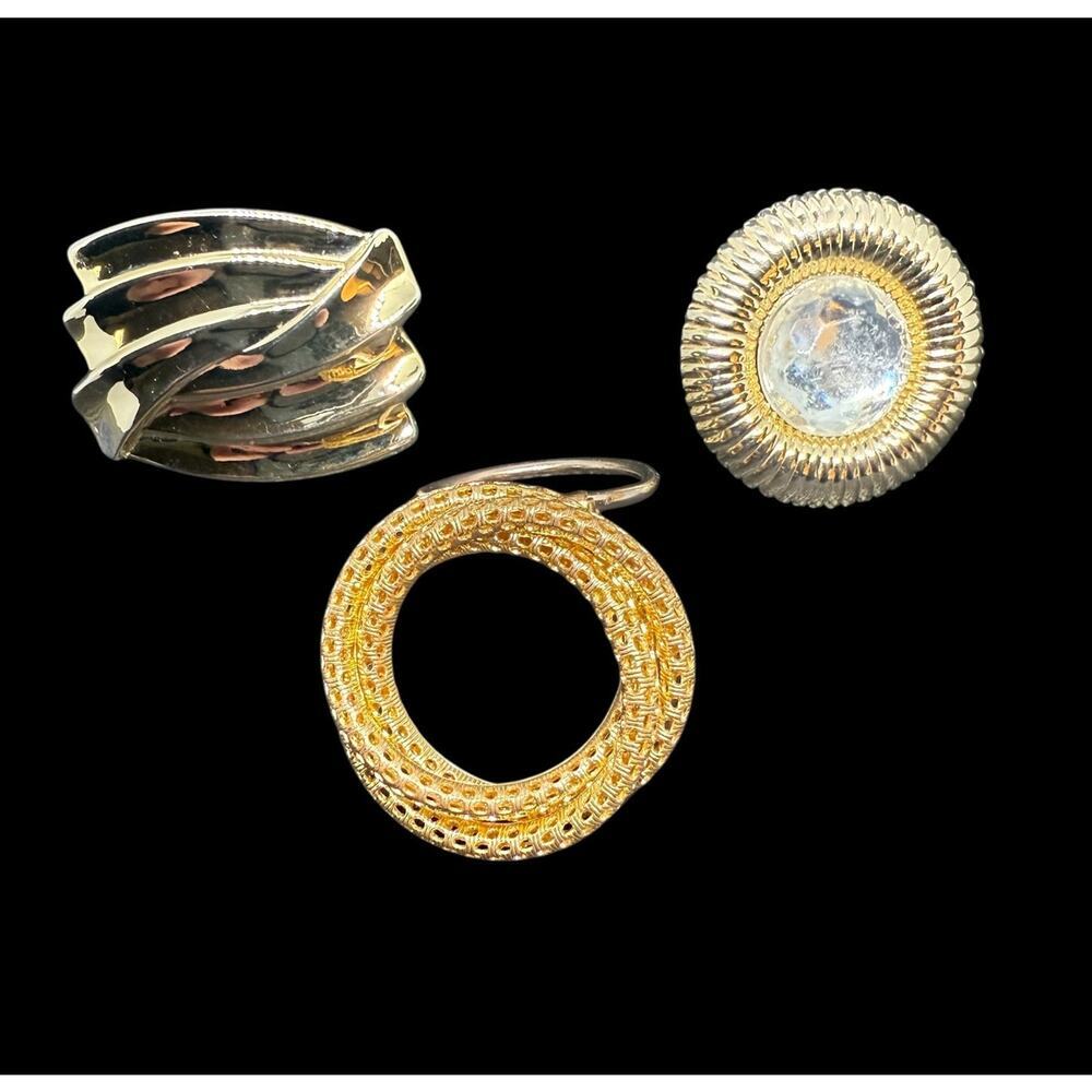 3 Gold Tone Vintage Scarf Clips